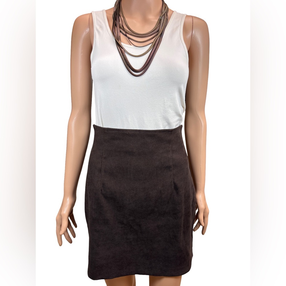 Pandora Dark Brown Mini Pencil Skirt Medium